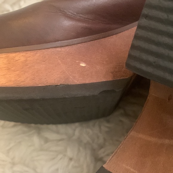 90s BONGO Brown Leather Floral Clog - Picture 5 of 8